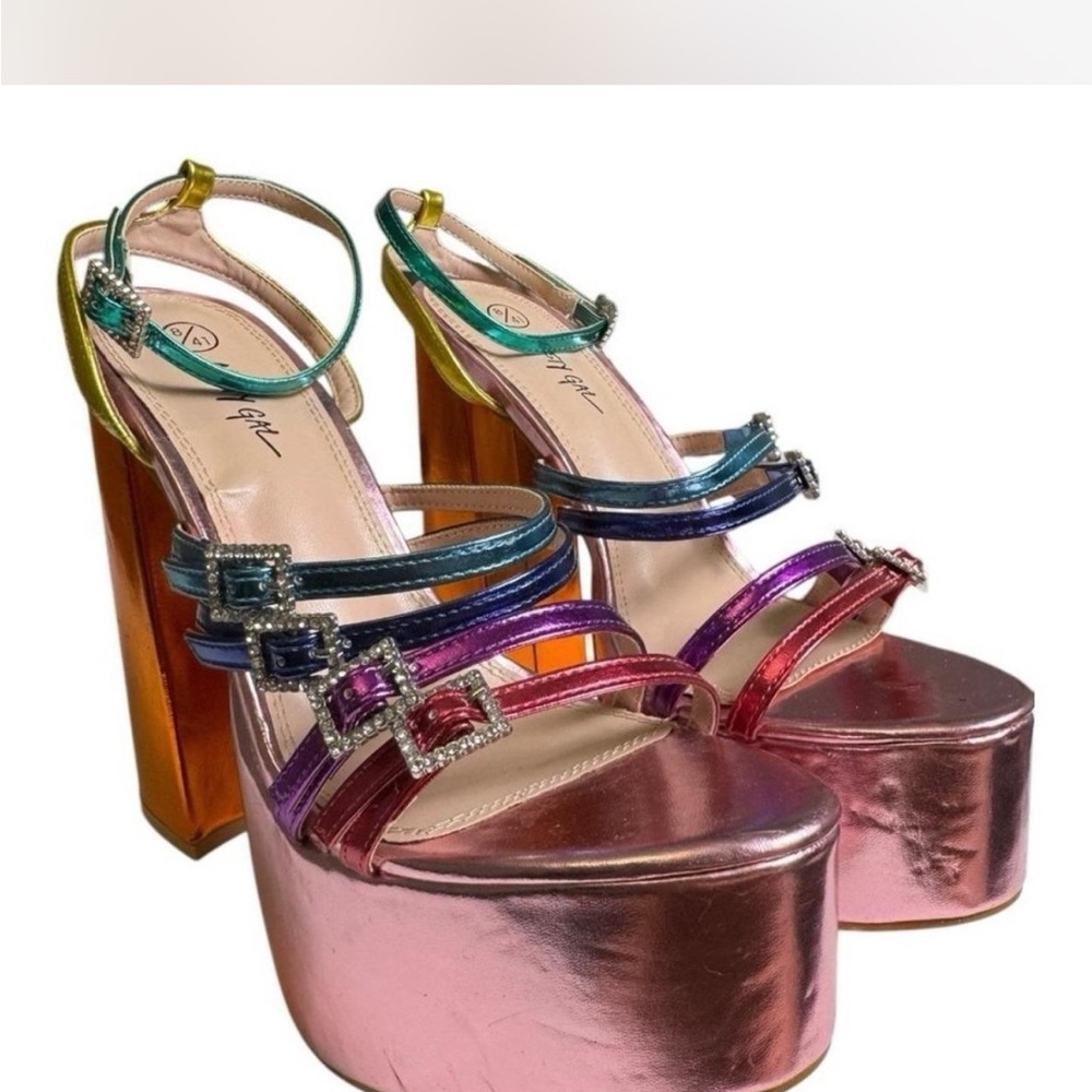 Multicolor Platform Heels - Picture 4 of 4